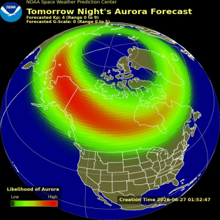 Auroral Viewline Forecast - Tomorrow