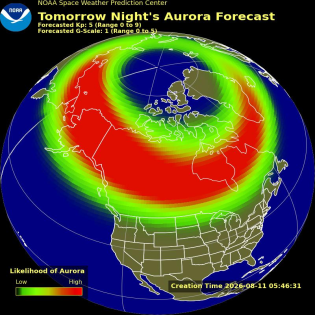 Auroral Viewline Forecast - Tomorrow