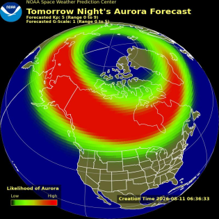 Auroral Viewline Forecast - Tomorrow